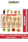 Özel Üretim Eğitici Öğretici Zeka Geliştirici Çocuk Ebeveyn Sebzeler Ahşap Tutmalı Puzzle - 1