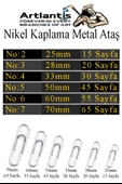 Metal Ataş No 4 33 mm 250 li 1 Paket Nikel Kaplama Metal Ataç Dayanıklı Paslanmaz 20 Sayfa Kapasiteli Ofis Okul Büro - 3