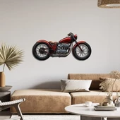 Kırmızı Motosiklet Renkli Metal Tablo> - 1