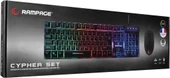 Rampage Siyah Usb Gökkuşağı Zemin Aydınlatmalı French/Arabic Layout Oyuncu Klavye + Mouse Set uyumlu Teşhir - 7