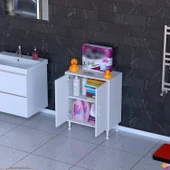 Modilayn SÖKE Küçük Alanlar İçin Akıllı Çözümler 60x75x32,5 cm’ lik 2 Kapaklı 2 Göz Raf Dolap thumbnail 1