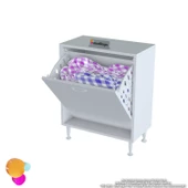 Modilayn SÖKE Banyo İçin Sihirli Kutu 60x75x32,5 cm’ lik 1 Göz Sepet Hazneli Mini Banyo Dolabı thumbnail 7