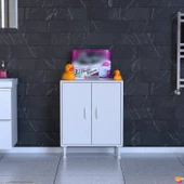 Modilayn SÖKE Küçük Alanlar İçin Akıllı Çözümler 60x75x32,5 cm’ lik 2 Kapaklı 2 Göz Raf Dolap thumbnail 2