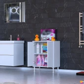 Modilayn SÖKE Küçük Alanlar İçin Akıllı Çözümler 60x75x32,5 cm’ lik 2 Kapaklı 2 Göz Raf Dolap thumbnail 3