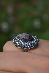 STONEAGE Ametist Doğal Taş Özel Tasarım Ayarlanabilir Kadın Yüzük thumbnail 3