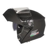 MTS M 966 MAT SİYAH ÇENE AÇILIR MOTOSİKLET KASK - 2