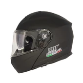 MTS M 966 MAT SİYAH ÇENE AÇILIR MOTOSİKLET KASK - 1