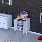 Modilayn SÖKE Küçük Alanlar İçin Akıllı Çözümler 60x75x32,5 cm’ lik 2 Kapaklı 4 Göz Raf Dolap thumbnail 1