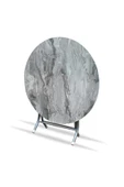 ilhanhome 80cm Mermer Desenli Yuvarlak Katlanır Masa - Ders Çalışma Ve Yemek Masası - 2