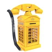 T.Concept Dekoratif Dayanıklı  Metal Ahizeli Telefon Kumbara Sarı Renk C0725 - 2