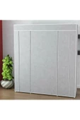 ilhanhome Çift Yandan Raflı Güçlendirilmiş Pvc Profilli Bez Dolap Süper Gardırop - 2