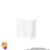 Modilayn SÖKE 3'lü Çekmece Banyo Dolabı 60x75x32,5 cm’ lik Çok Yönlü Çekmecelerle Daha Düzenli thumbnail 8