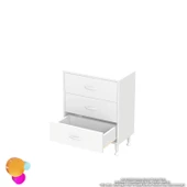 Modilayn SÖKE 3'lü Çekmece Banyo Dolabı 60x75x32,5 cm’ lik Çok Yönlü Çekmecelerle Daha Düzenli thumbnail 7