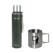 Orcamp Çelik Termos 1 Lt Yeşil OUT-5050+Orcamp Katlanır Saplı Çelik Kupa Atatürk 180 ml Kupa OUT-1800 ORC-068-C1 - 1