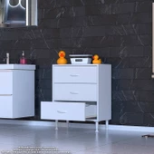 Modilayn SÖKE 3'lü Çekmece Banyo Dolabı 65x75x32,5 cm’ lik Çok Yönlü Çekmecelerle Daha Düzenli thumbnail 2