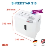 HSM SHREDSTAR S10 Evrak İmha Makinesi / Kağıt Kırpma Makinesi - CD İmha Makinesi - Düz/şerit kesim 6 mm - 18lt - 2