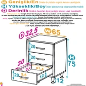 Modilayn SÖKE 3'lü Çekmece Banyo Dolabı 65x75x32,5 cm’ lik Çok Yönlü Çekmecelerle Daha Düzenli thumbnail 4