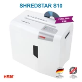 HSM SHREDSTAR S10 Evrak İmha Makinesi / Kağıt Kırpma Makinesi - CD İmha Makinesi - Düz/şerit kesim 6 mm - 18lt - 4