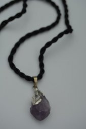 STONEAGE Ametist Kırma Kolye Ucu İpek Kordon Hediyeli - 9