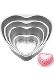 Elista Kek Kalıbı Kalpli  4 Lü Set Çıkarılabilir Tabanlı thumbnail 1