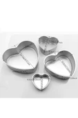 Elista Kek Kalıbı Kalpli  4 Lü Set Çıkarılabilir Tabanlı thumbnail 4
