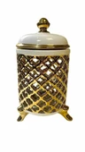Roy King Azra Kavanoz Büyük Boy 25cm Krem-Gold ASF025 - 1