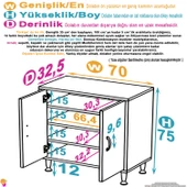 Modilayn SÖKE Küçük Alanlar İçin Akıllı Çözümler 70x75x32,5 cm’ lik 2 Kapaklı 4 Göz Raf Dolap - 4