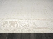Elegance Eg002a Gri Halı Bej Detaylı Çerçeveli Modern Viskon Doğal Iplik Bambu Halı Tozu Az 116 X 180 BEJ-BEYAZ - 5