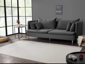 Concept 4710 Krem Halı Yumuşak Akrilik Iplik Tozuaz Modern Salon Halısı Yatak Odası Halısı Koridor 97 X 200 BEYAZ - 3