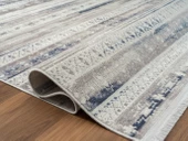 Lotus 8566 Gri Halı Lacivert Detaylı Modern Ince Akrilik Tozuaz Salon Halısı Yatak Odası Koridor 100 X 200 GRI-MAVI thumbnail 4