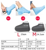 Silikon Ayakkabı Kılıfı Kaymaz Su Kir Geçirmez   M Beden Siyah - 4