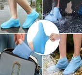 Silikon Ayakkabı Kılıfı Kaymaz Su Kir Geçirmez   L Beden Siyah - 5