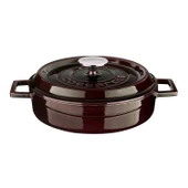 Lava Trendy Premium Serisi Demir Döküm Pilav Basık Yayvan Tencere 24 Cm Majolika Mor thumbnail 1