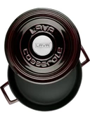 Lava Trendy Premium Serisi Demir Döküm Pilav Basık Yayvan Tencere 24 Cm Majolika Mor thumbnail 2