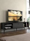 Wood'n Love Milan Tv Ünitesi Minifiks Bağlantı , Dolap Metal Ayak - Siyah / Siyah - 1