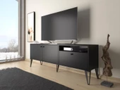 Wood'n Love Atoka 160 Cm Metal Ayaklı Dolaplı, Minifiks Bağlantı Tv Ünitesi - Siyah / Siyah - 3