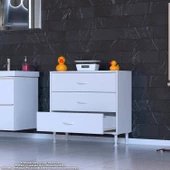 Modilayn SÖKE 3'lü Çekmece Banyo Dolabı 80x75x32,5 cm’ lik Çok Yönlü Çekmecelerle Daha Düzenli thumbnail 2