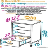 Modilayn SÖKE 3'lü Çekmece Banyo Dolabı 80x75x32,5 cm’ lik Çok Yönlü Çekmecelerle Daha Düzenli thumbnail 4