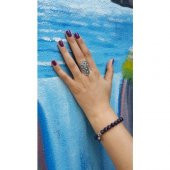 STONEAGE Antik Gümüş Bohem Bayan Yüzük Ayarlanabilir - 6