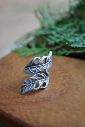 STONEAGE Antik Gümüş Bohem Bayan Yüzük Bedensizdir Ayarlanabilir thumbnail 3