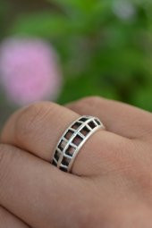 STONEAGE Antik Gümüş Bohem Unisex Ayarlanabilir Yüzük thumbnail 1