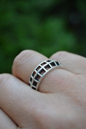 STONEAGE Antik Gümüş Bohem Unisex Ayarlanabilir Yüzük thumbnail 4