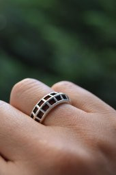 STONEAGE Antik Gümüş Bohem Unisex Ayarlanabilir Yüzük thumbnail 5