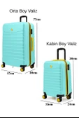 2'li Valiz Seti Orta Boy - Kabin Boy Su Yeşili 1168 thumbnail 4