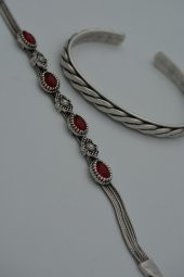 STONEAGE Bayan Bordo Bileklik İkili Bohem Antik Gümüş thumbnail 4