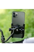 outfire Alüminyum Alaşımlı 360 Dönüş Ayarlanabilir Motosiklet- Bisiklet Telefon Tutucu - 1