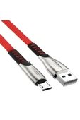 Qozie Metal Başlıklı Örgülü 1 M 3a Micro Usb Data & Hızlı Şarj Kablosu - 5