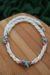 STONEAGE Bayan Kolye Sedef Mercan ve Turkuaz Doğal Taş El Yapımı thumbnail 6