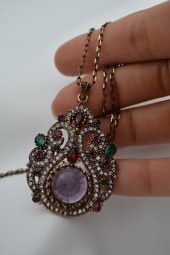 STONEAGE Bayan Kolye Zirkon Taşlı Saray Kolyesi thumbnail 1