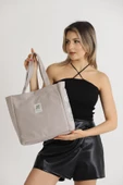 Shaka Krem Shk52 The Tote Bag Kanvas Kumaş Günlük Kadın Kol Ve Omuz Çantası U:30 E:30 G:10 thumbnail 1